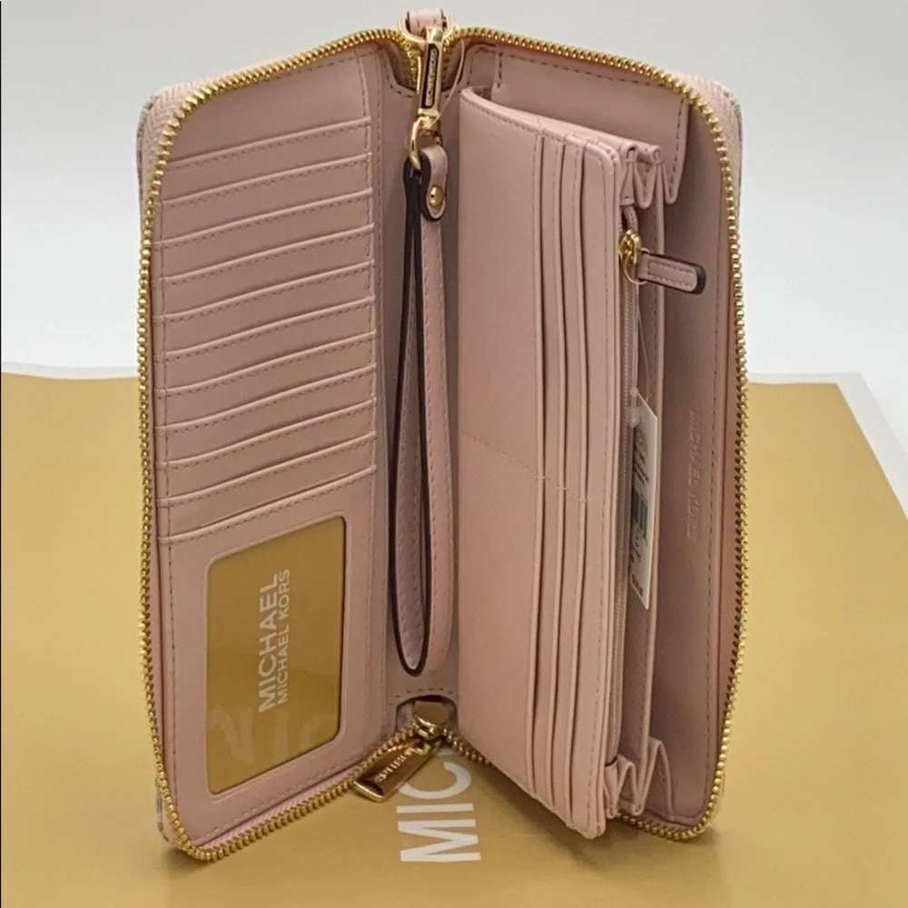 MICHAEL KORS LG CONTINENTAL WALLETS POWDER BLUSH